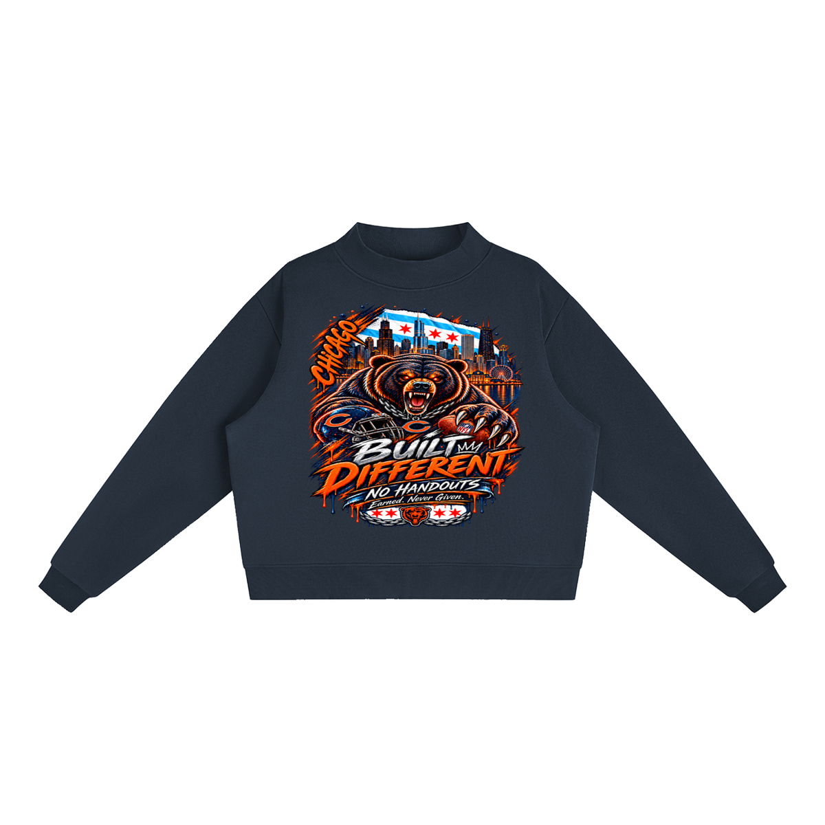 Essential Fleece Mock-Neck Crew Sweatshirt