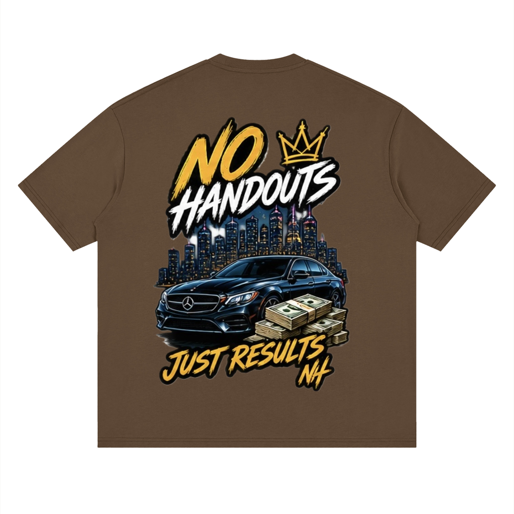 No Handouts Streetwear Loose Drop Shoulder T-Shirt