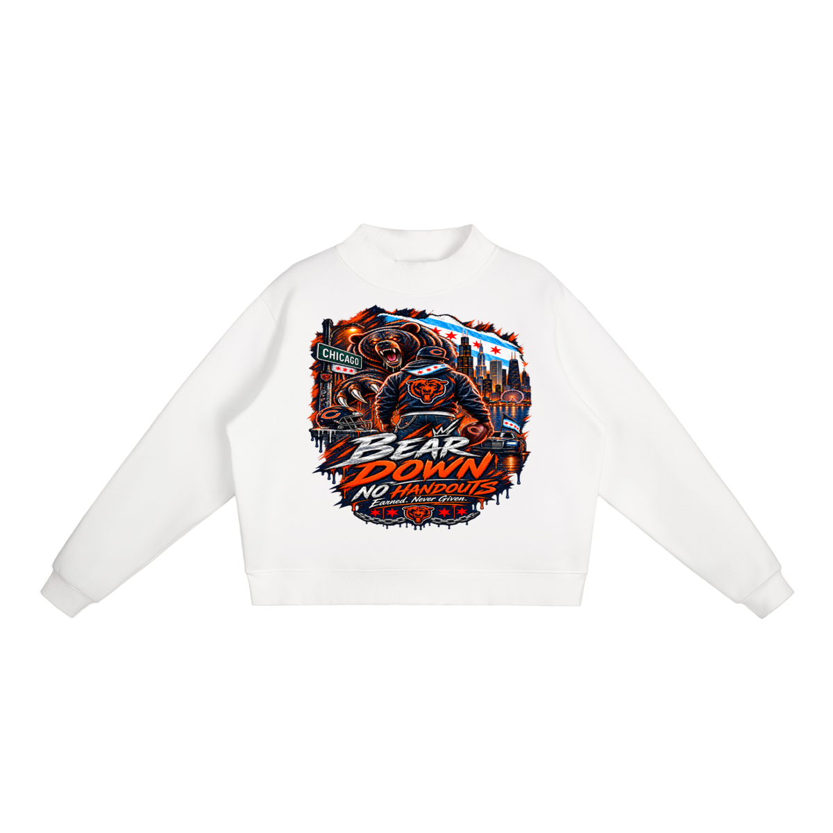 Essential Fleece Mock-Neck Crew Sweatshirt