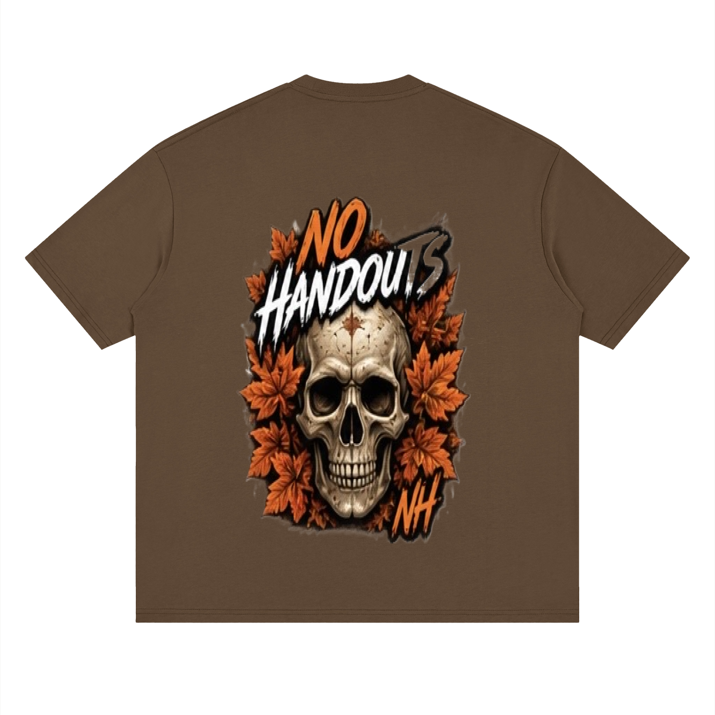 Fall No Handouts Streetwear Loose Drop Shoulder T-Shirt