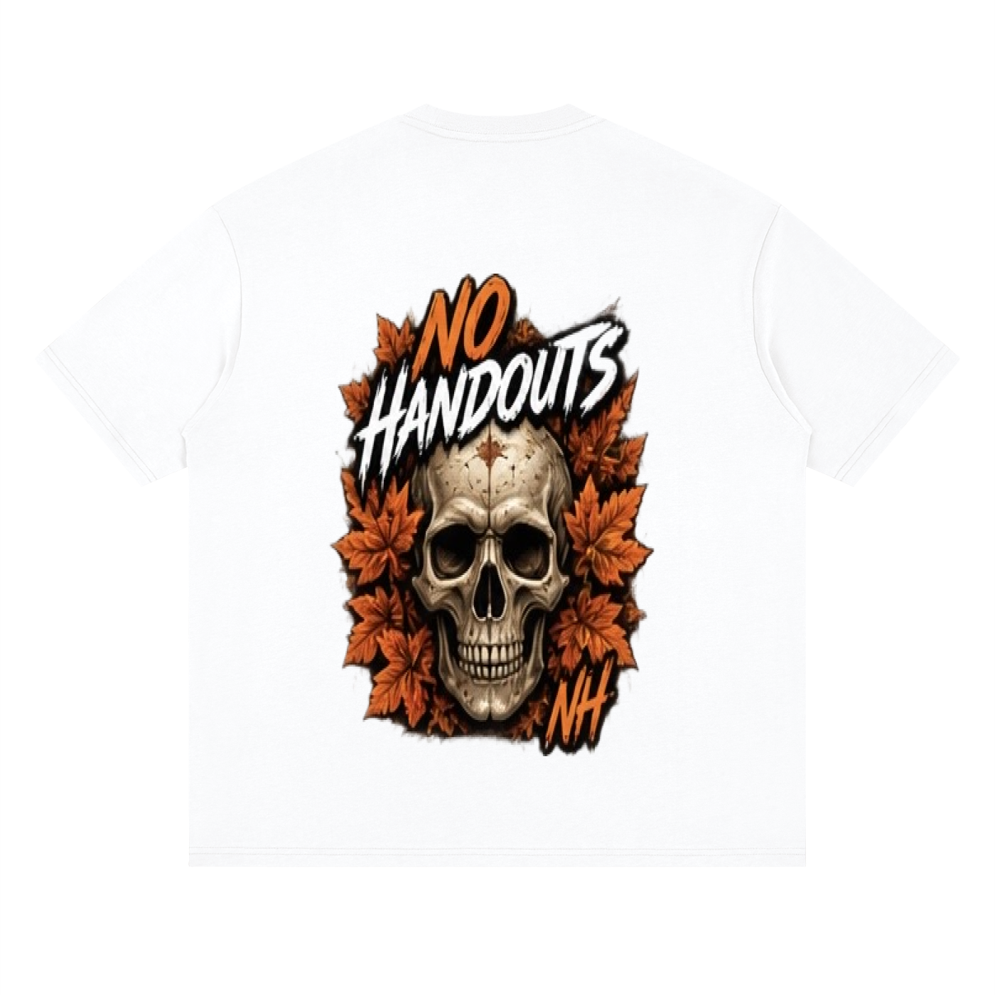 Fall No Handouts Streetwear Loose Drop Shoulder T-Shirt