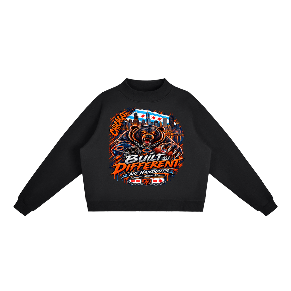 Essential Fleece Mock-Neck Crew Sweatshirt