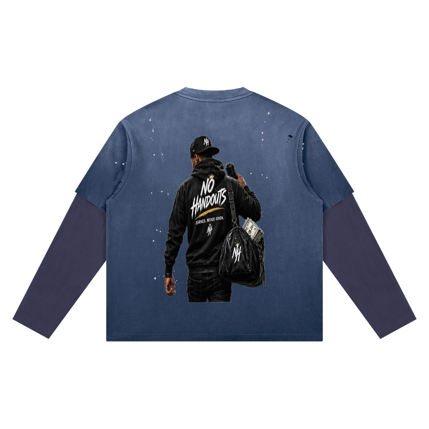 Unisex Vintage Wash Distressed Layer T-Shirt