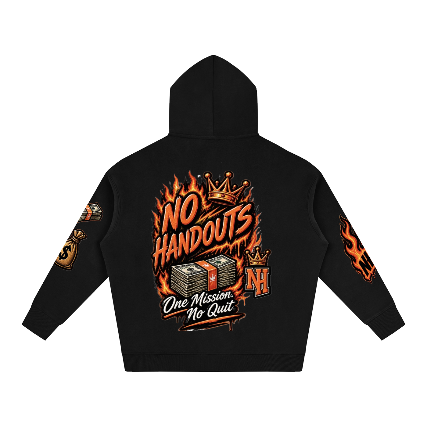No Handouts Oversize Fleeced Hoodie