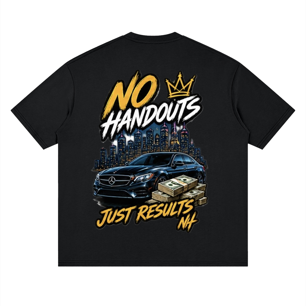 No Handouts Streetwear Loose Drop Shoulder T-Shirt
