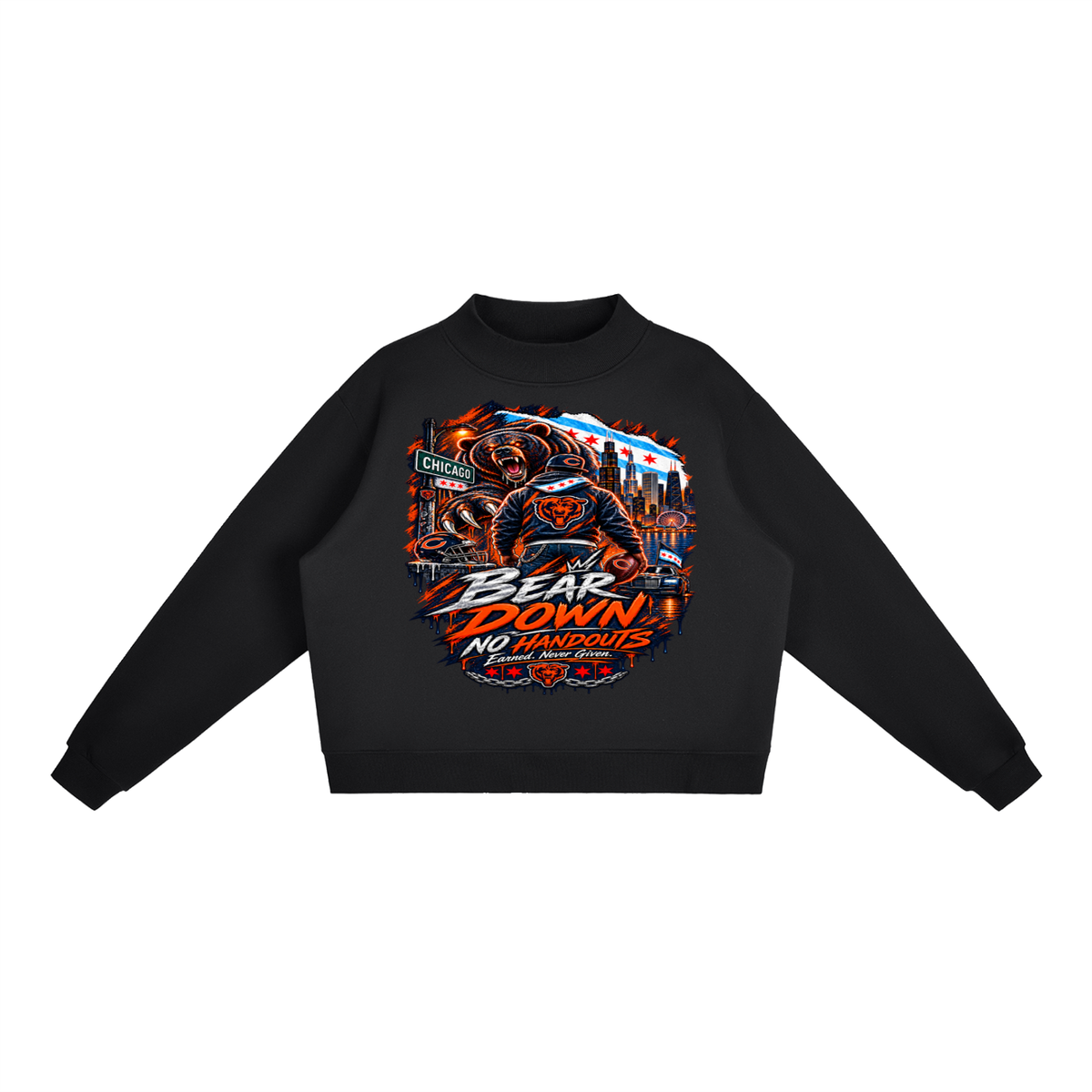 Essential Fleece Mock-Neck Crew Sweatshirt