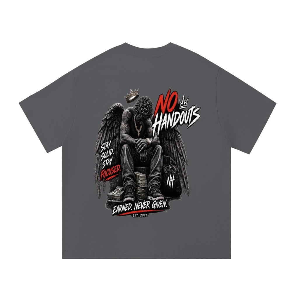 No Handouts — Red NH Crest Tee