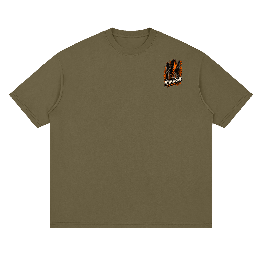 Fall No Handouts Streetwear Loose Drop Shoulder T-Shirt