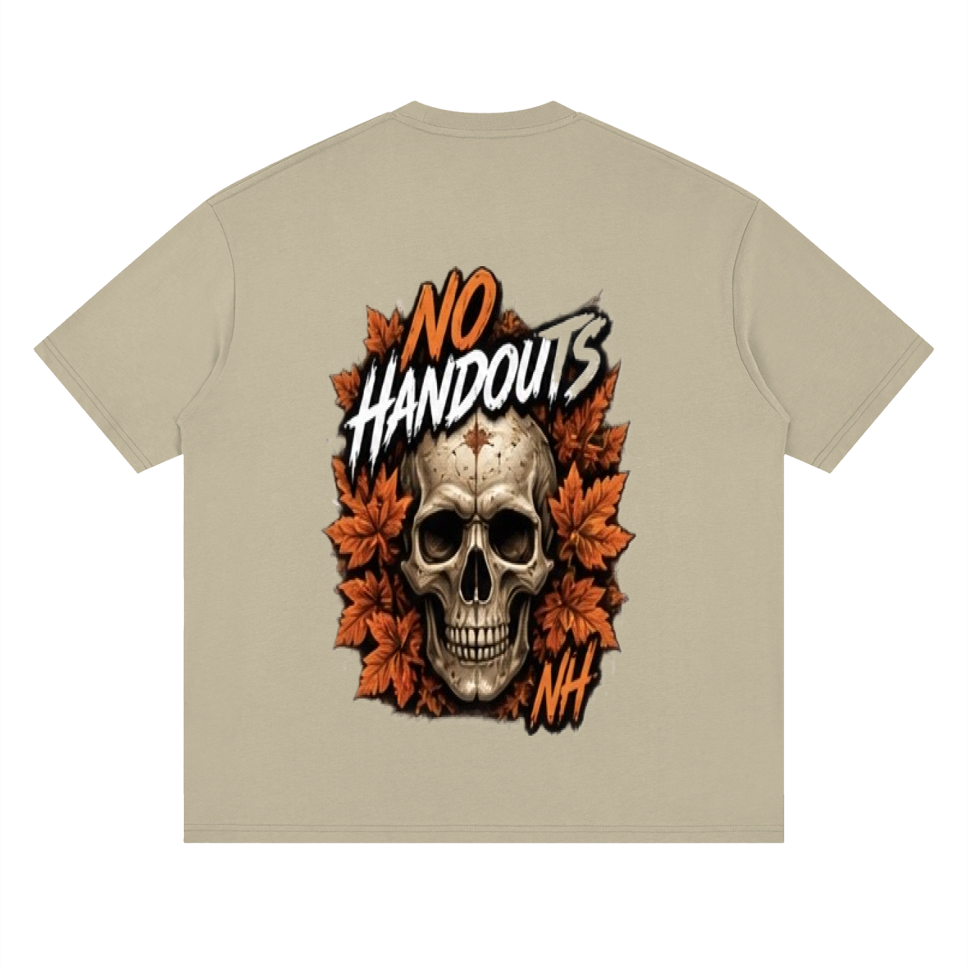 Fall No Handouts Streetwear Loose Drop Shoulder T-Shirt