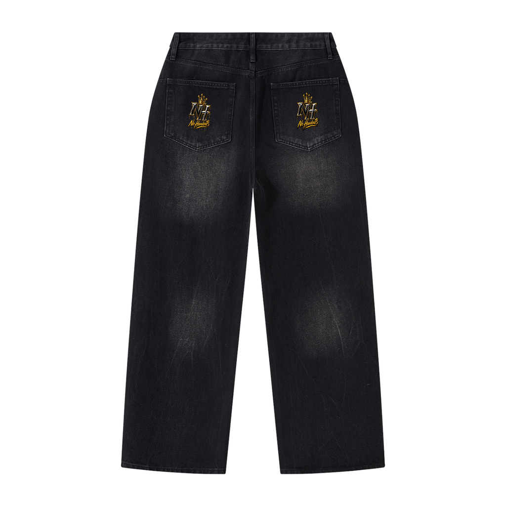 Men's Vintage Wash Wide Leg Jeans