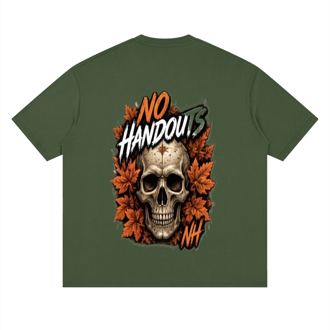 Fall No Handouts Streetwear Loose Drop Shoulder T-Shirt