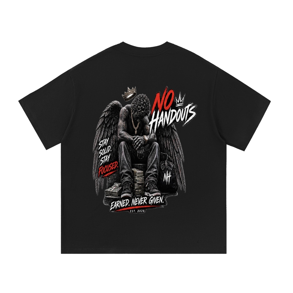 No Handouts — Red NH Crest Tee