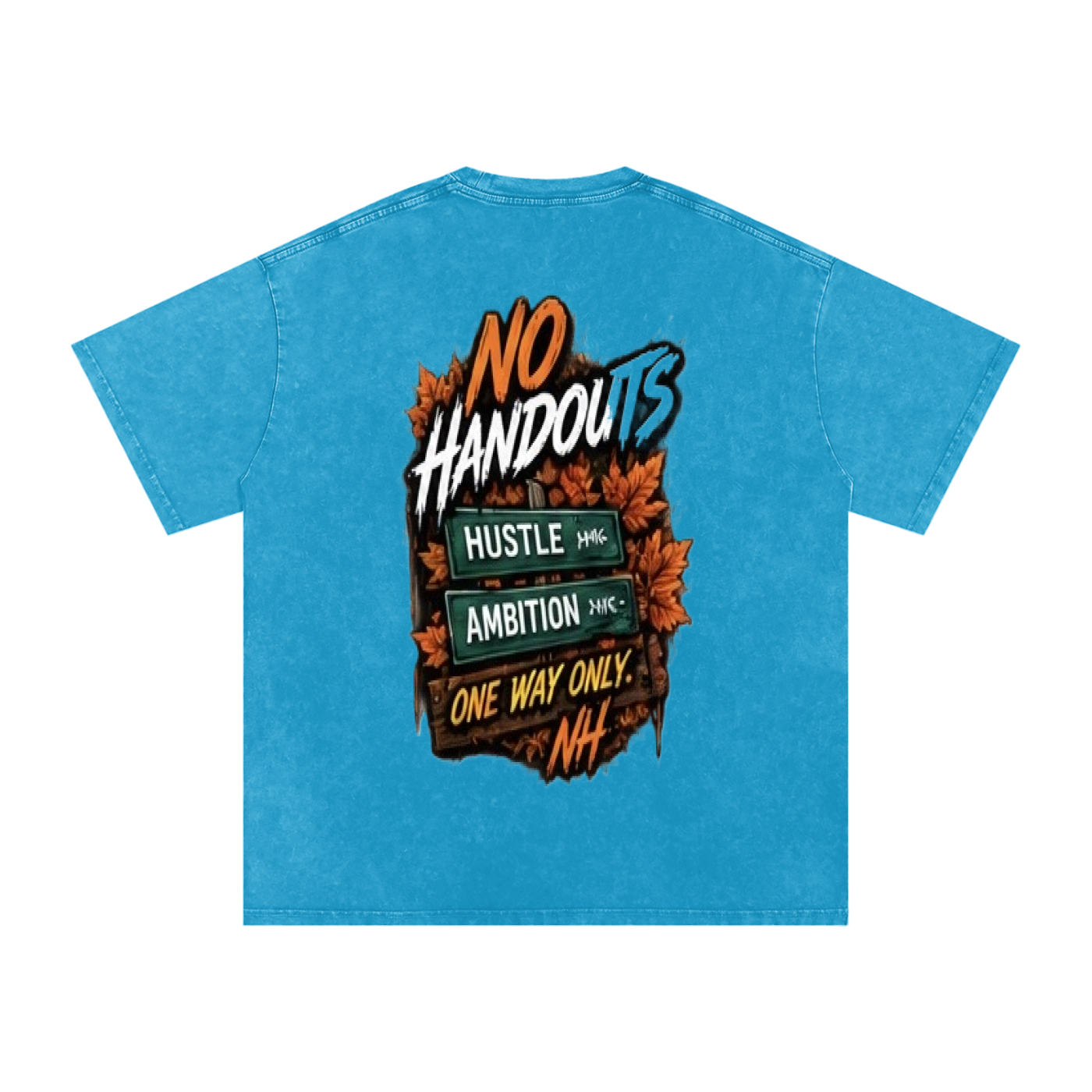 Fall No Handouts Snow Washed Oversized Cotton T-Shirt