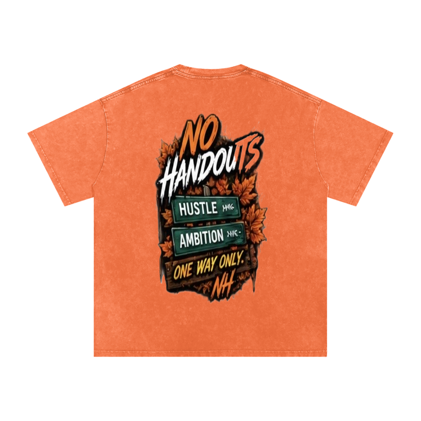 Fall No Handouts Snow Washed Oversized Cotton T-Shirt