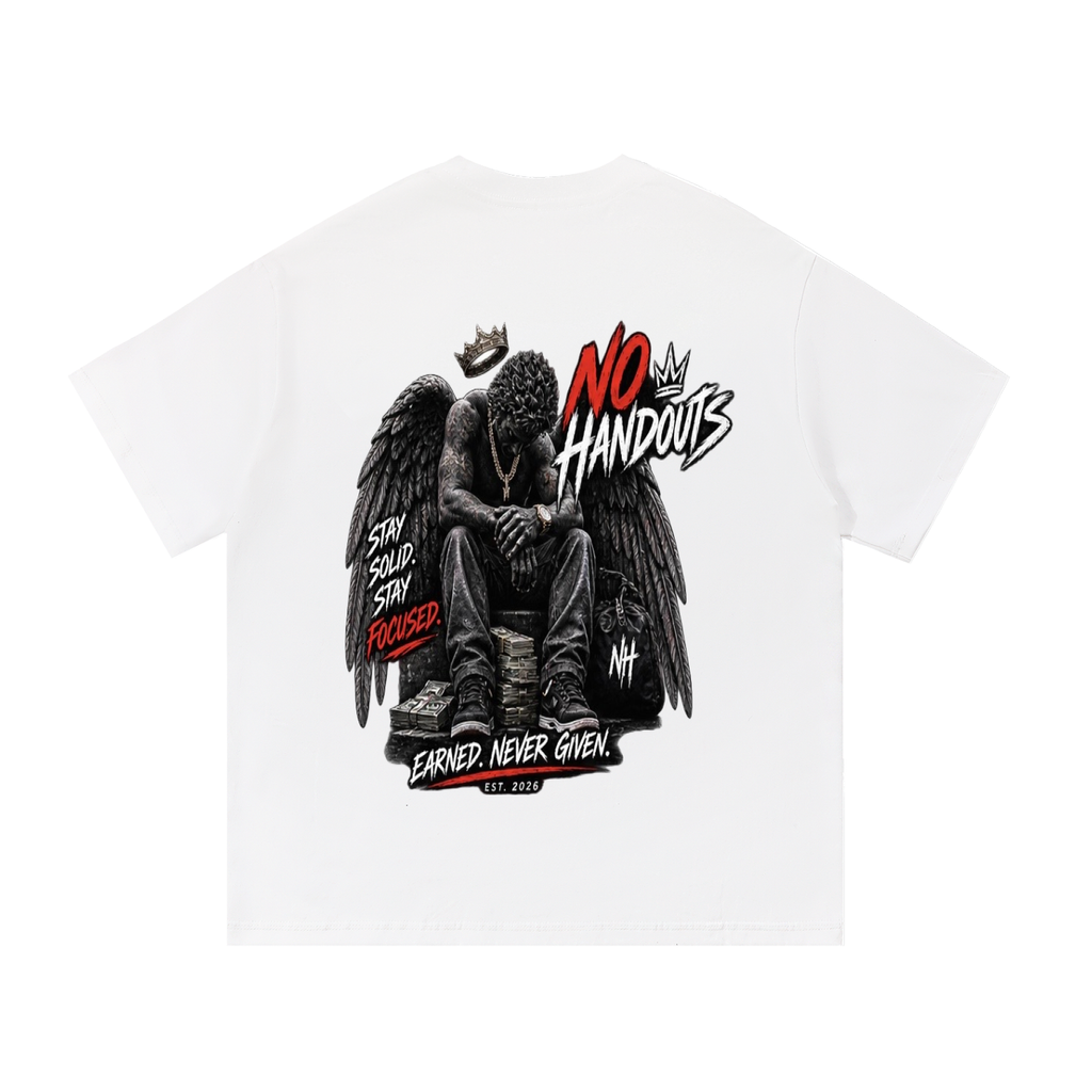 No Handouts — Red NH Crest Tee