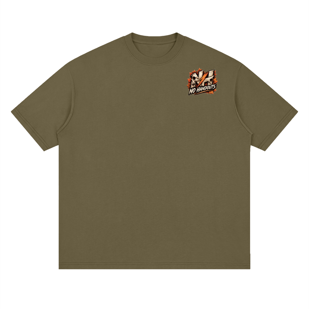 Fall No Handouts Streetwear Loose Drop Shoulder T-Shirt
