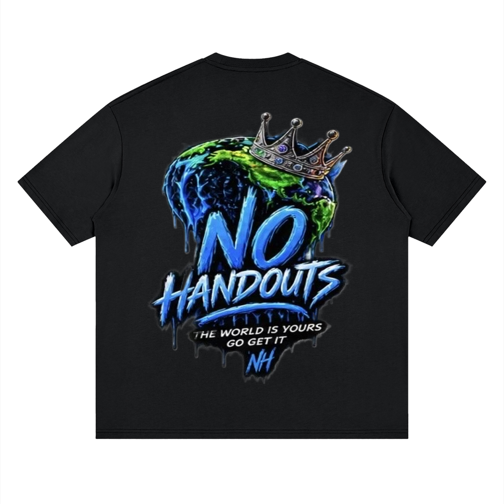 No Handouts Streetwear Loose Drop Shoulder T-Shirt