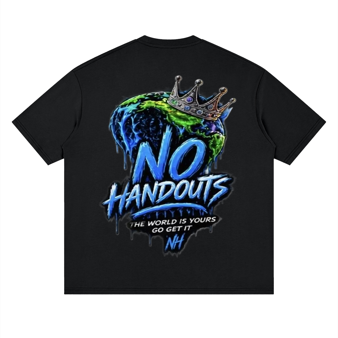 No Handouts Streetwear Loose Drop Shoulder T-Shirt