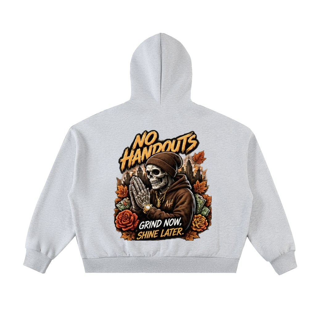 Fleeced Full-Zip Boxy Hoodie